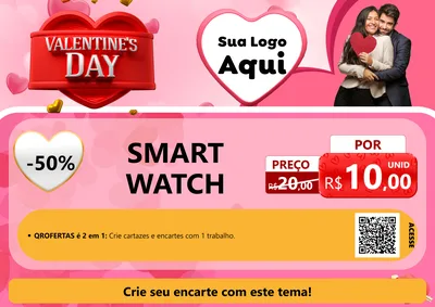 Modelo de Cartaz para Cartaz A4 Horizontal com o tema Valentine's Day para Informática