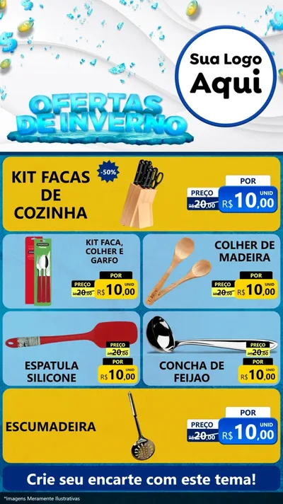 Modelo de TV para TV Vertical com o tema Ofertas de Inverno para Utilidades Domésticas
