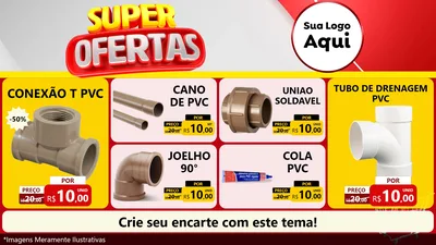 Modelo de TV para TV Horizontal com o tema Super Ofertas para Tubos e conexões