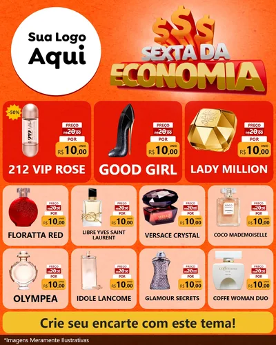 Modelo de Rede Social para Feed Instagram com o tema Sexta da Economia para Perfumes
