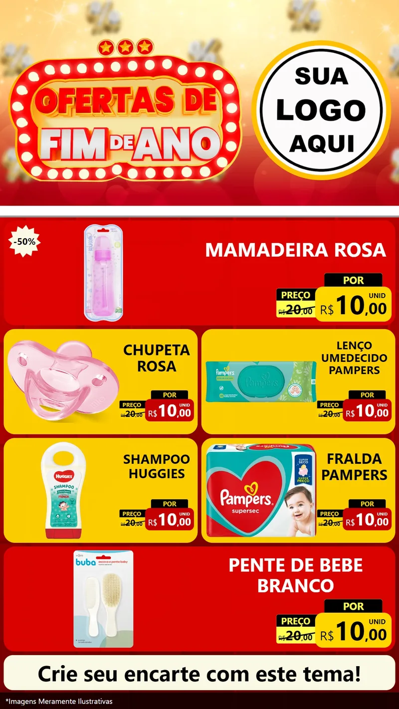 Modelo de TV para TV Vertical com o tema Ofertas de Fim de Ano para Bebês