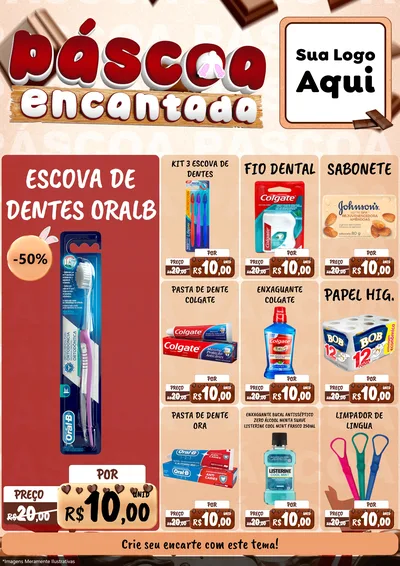Modelo de Encarte para Encarte A4 Vertical com o tema Páscoa Encantada para Higiene Pessoal