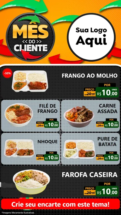 Modelo de TV para TV Vertical com o tema Mês do Cliente para Restaurante