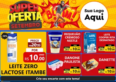 Modelo de Encarte para Encarte A4 Horizontal com o tema Super Oferta Setembro para Frios e Laticínios