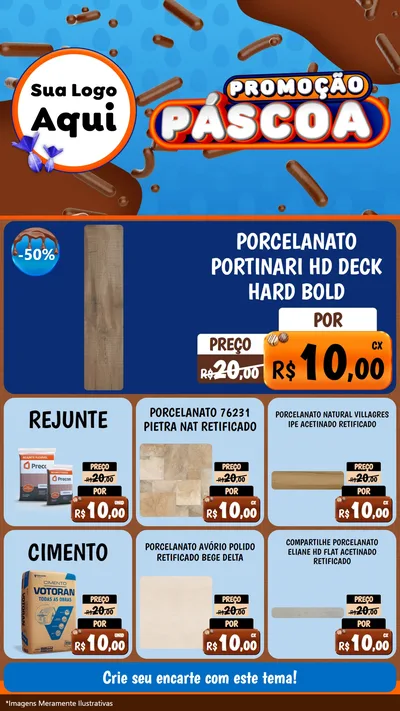 Modelo de Rede Social para Stories com o tema Promoção Páscoa para Pisos e revestimentos