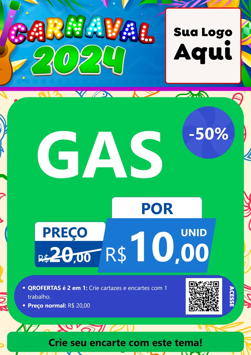 Modelo de Cartaz para Cartaz A4 Vertical com o tema Carnaval 2027 para Água e gás