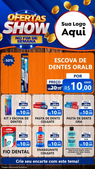 Modelo de Rede Social para Stories com o tema Ofertas Show No Fim De Semana para Higiene Pessoal