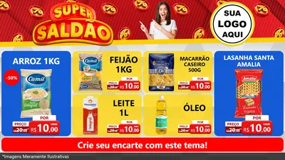 Modelo de TV para TV Horizontal com o tema Super Saldão para Supermercado