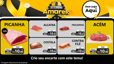 Modelo de TV para TV Horizontal com o tema Setembro Amarelo para Açougue