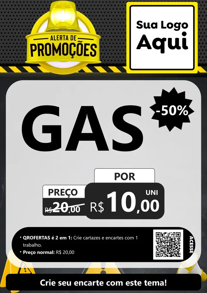 Modelo de Cartaz para Cartaz A4 Vertical com o tema Alerta de Promoções para Água e gás