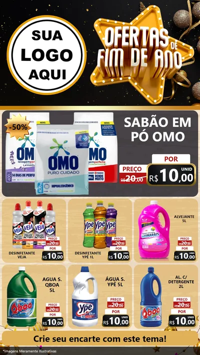 Modelo de Rede Social para Stories com o tema Ofertas de Fim de Ano para Produtos de Limpeza