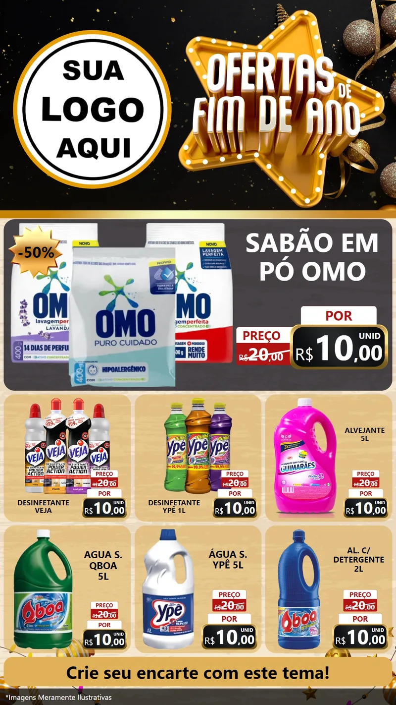 Modelo de Rede Social para Stories com o tema Ofertas de Fim de Ano para Produtos de Limpeza