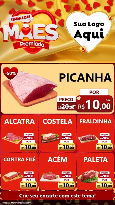 Modelo de Rede Social para Stories com o tema Semana das Mães Premiada para Açougue