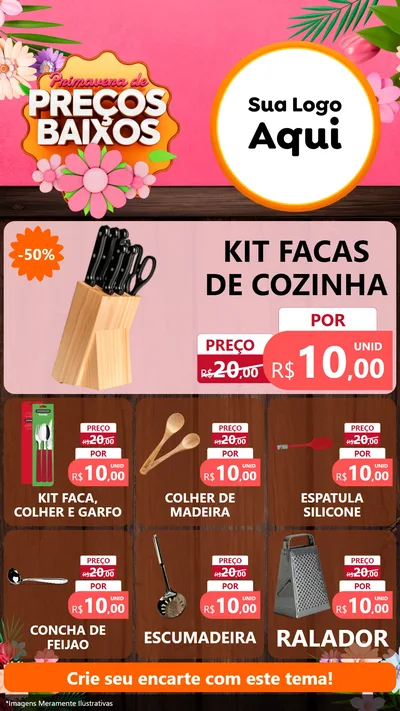 Modelo de Rede Social para Stories com o tema Primavera de Preços Baixos para Utilidades Domésticas