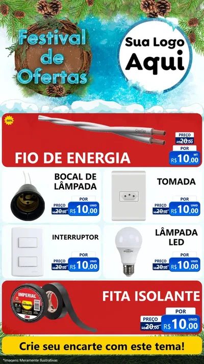 Modelo de TV para TV Vertical com o tema Festival de Ofertas - Inverno para Materiais Elétricos