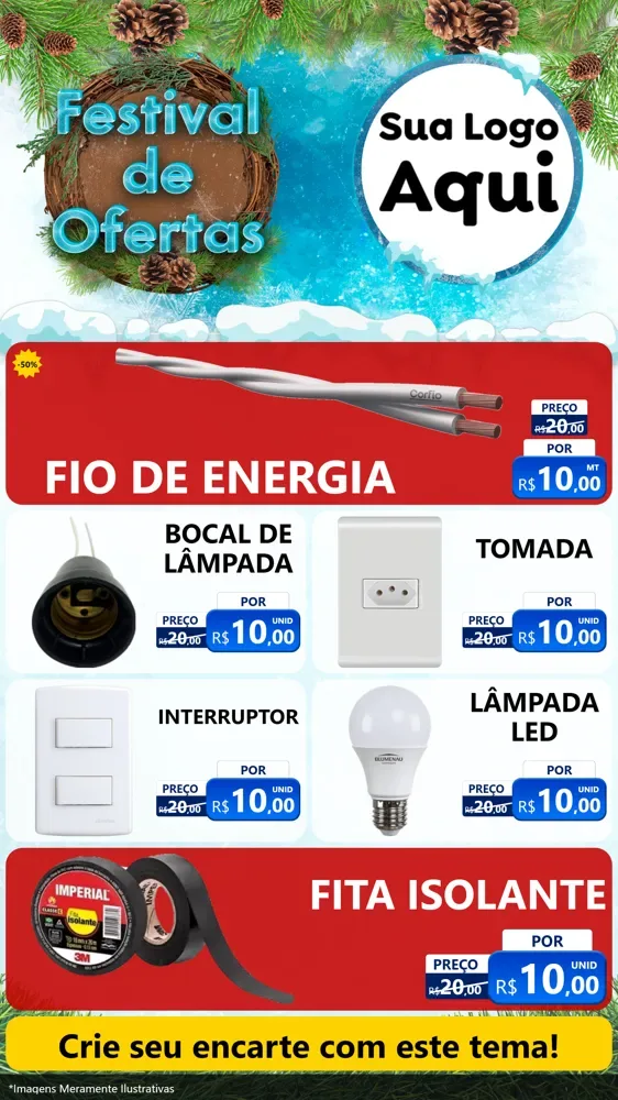Modelo de TV para TV Vertical com o tema Festival de Ofertas - Inverno para Materiais Elétricos