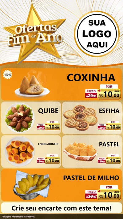 Modelo de TV para TV Vertical com o tema Ofertas Fim de Ano para Salgadaria
