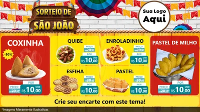 Modelo de TV para TV Horizontal com o tema Sorteio de São João para Salgadaria