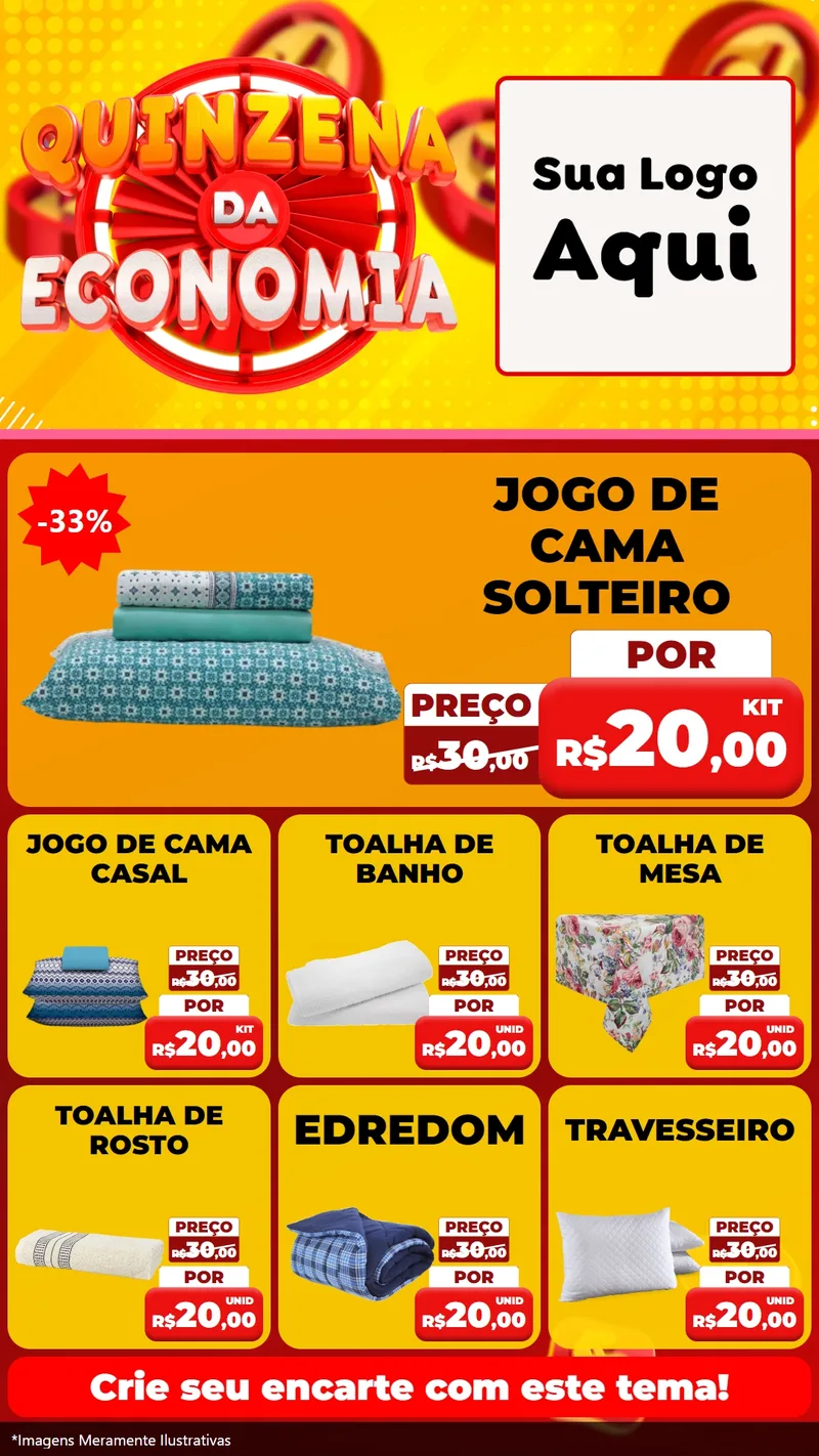Modelo de Rede Social para Stories com o tema Quinzena Da Economia para Cama, Mesa e Banho