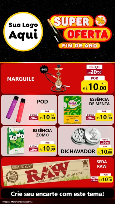 Modelo de TV para TV Vertical com o tema Super Oferta Fim de Ano para Tabacaria