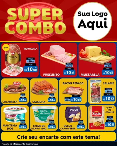Modelo de Rede Social para Feed Instagram com o tema Super Combo para Frios e Laticínios