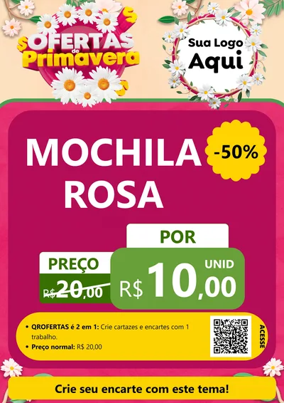 Modelo de Cartaz para Cartaz A4 Vertical com o tema Ofertas de Primavera para Papelaria