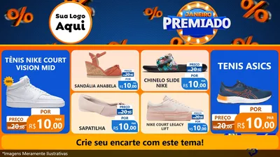 Modelo de TV para TV Horizontal com o tema Janeiro Premiado para Calçados