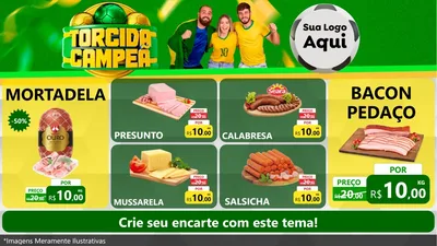 Modelo de TV para TV Horizontal com o tema Torcida Campeã - Copa para Frios e Laticínios