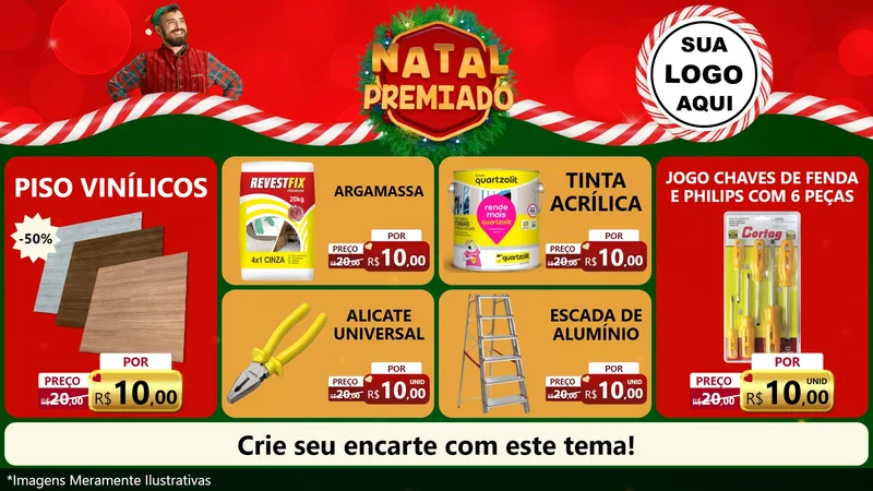 Modelo de TV para TV Horizontal com o tema Natal Premiado para Material para Construção