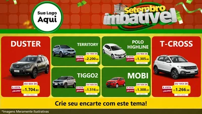 Modelo de TV para TV Horizontal com o tema Setembro Imbatível para Concessionaria de Carros