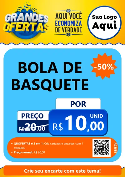 Modelo de Cartaz para Cartaz A4 Vertical com o tema Grandes Ofertas para Artigos Esportivos