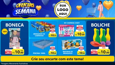 Modelo de TV para TV Horizontal com o tema Ofertas de Fim de Semana para Brinquedos