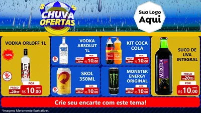 Modelo de TV para TV Horizontal com o tema Chuva de Ofertas para Distribuidora de bebidas