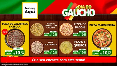 Modelo de TV para TV Horizontal com o tema Dia do Gaúcho para Pizzaria