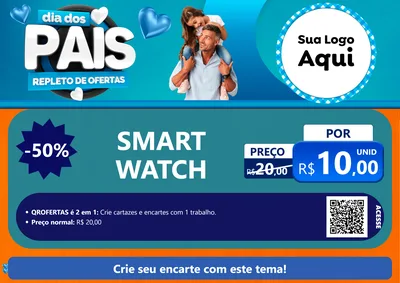 Modelo de Cartaz para Cartaz A4 Horizontal com o tema Dia Dos Pais Repleto de Ofertas para Informática