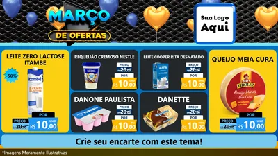 Modelo de TV para TV Horizontal com o tema Março de Ofertas para Frios e Laticínios