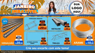 Modelo de TV para TV Horizontal com o tema Janeiro Imbatível para Ferragens