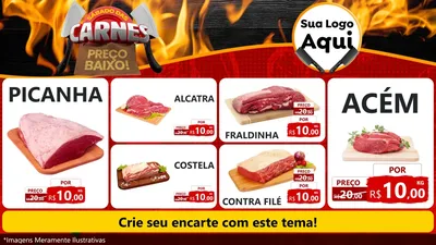 Modelo de TV para TV Horizontal com o tema Sábado das Carnes para Açougue