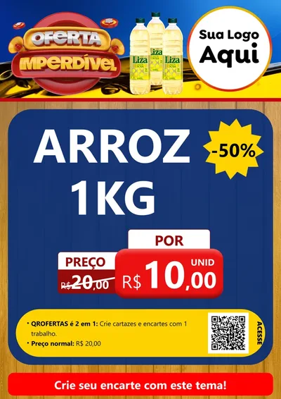 Modelo de Cartaz para Cartaz A4 Vertical com o tema Oferta Imperdível - Óleo para Supermercado