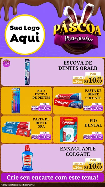 Modelo de TV para TV Vertical com o tema Páscoa Premiada para Higiene Pessoal