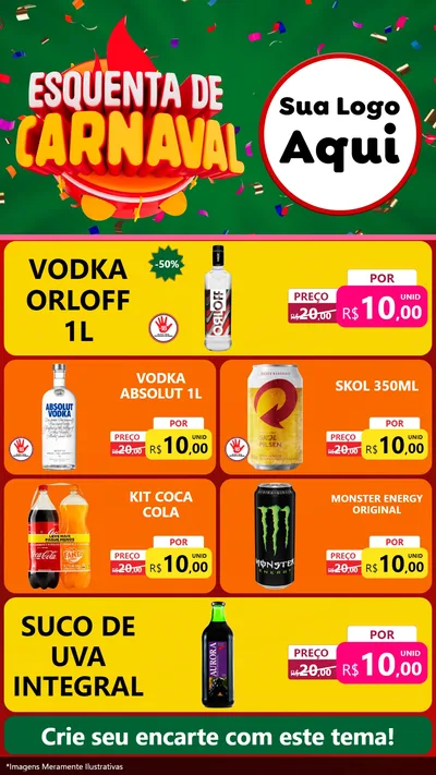 Modelo de TV para TV Vertical com o tema Esquenta de Carnaval para Distribuidora de bebidas