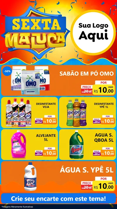 Modelo de TV para TV Vertical com o tema Sexta Maluca para Produtos de Limpeza
