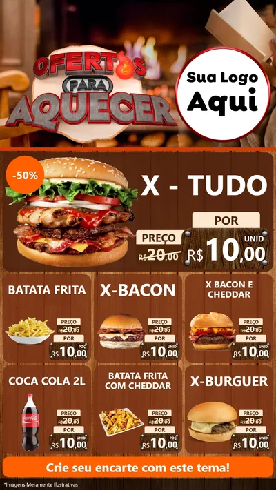 Modelo de Rede Social para Stories com o tema Ofertas Para Aquecer para Hamburgueria