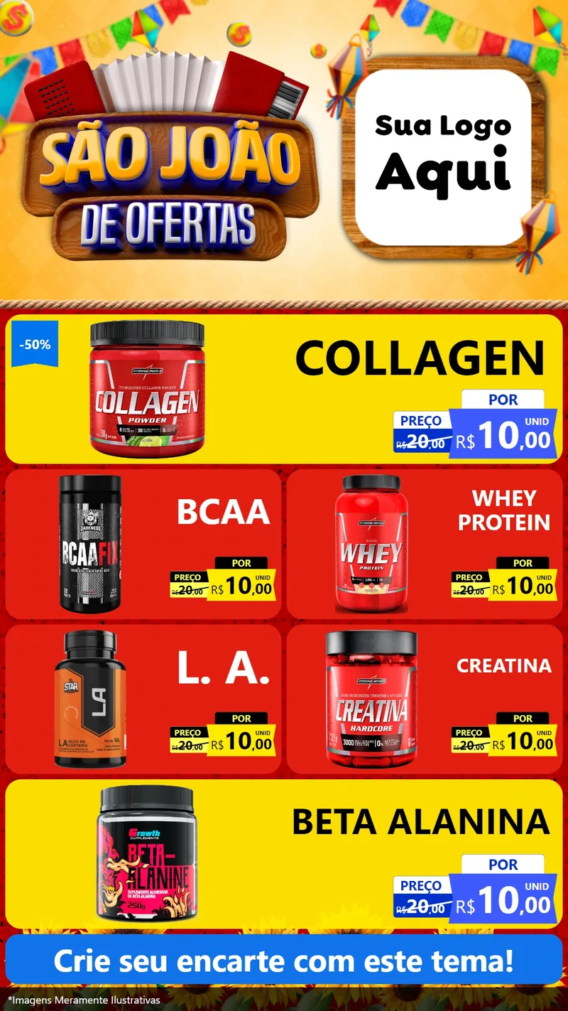 Modelo de TV para TV Vertical com o tema São João de Ofertas para Suplementos alimentares