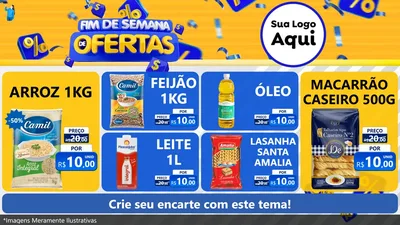 Modelo de TV para TV Horizontal com o tema Fim de Semana de Ofertas para Supermercado