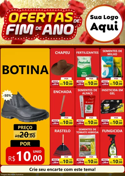Modelo de Encarte para Encarte A4 Vertical com o tema Ofertas de Fim de Ano para Agropecuária