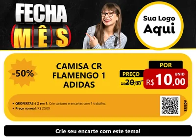 Modelo de Cartaz para Cartaz A4 Horizontal com o tema Fecha Mês para Roupas e acessórios