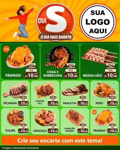 Modelo de Rede Social para Feed Instagram com o tema Dia S - O Dia Mais Barato para Assados