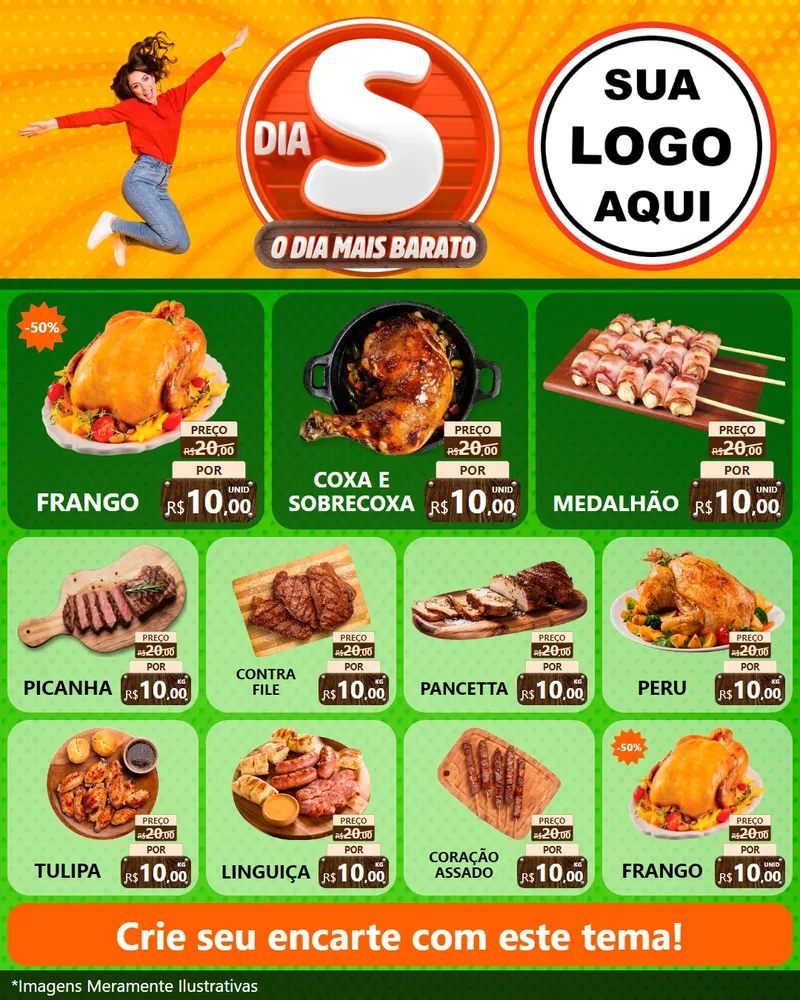 Modelo de Rede Social para Feed Instagram com o tema Dia S - O Dia Mais Barato para Assados