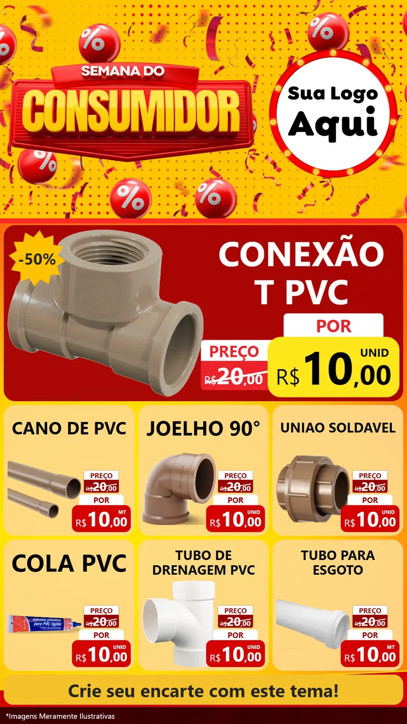 Modelo de Rede Social para Stories com o tema Semana do Consumidor para Tubos e conexões